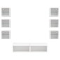 vidaXL Muebles de TV de pared con LED 8 pzas madera ingeniería blanco