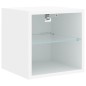 vidaXL Muebles de TV de pared con LED 8 pzas madera ingeniería blanco