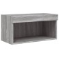 vidaXL Muebles TV pared con LED 8 pzas madera ingeniería gris Sonoma