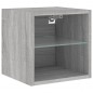 vidaXL Muebles TV pared con LED 8 pzas madera ingeniería gris Sonoma