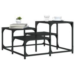 vidaXL Mesa de centro madera de ingeniería negro 68x68x40 cm