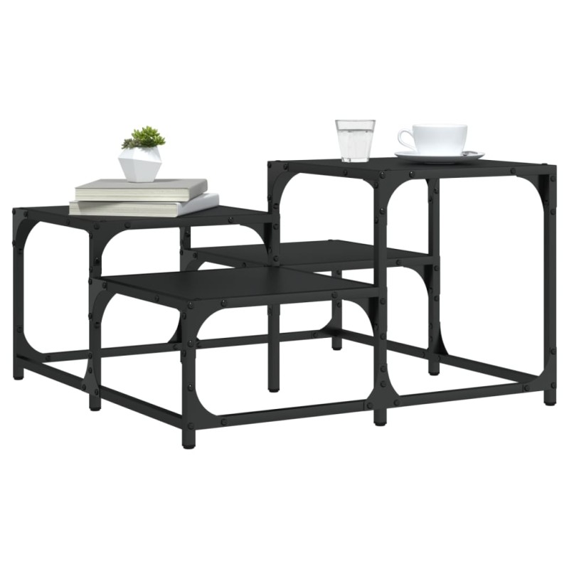 vidaXL Mesa de centro madera de ingeniería negro 68x68x40 cm vidaXL Mesa de centro madera de ingeniería negro 68x68x40 cm