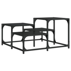 vidaXL Mesa de centro madera de ingeniería negro 68x68x40 cm