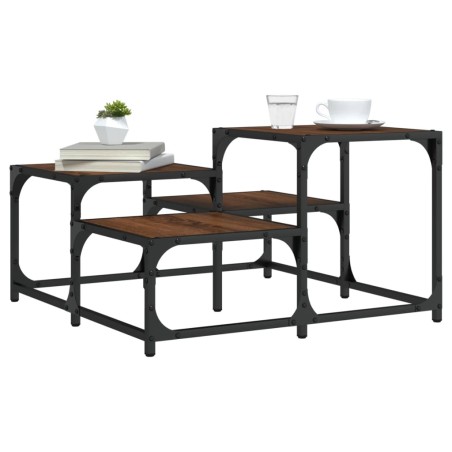 vidaXL Mesa de centro madera de ingeniería roble marrón 68x68x40 cm