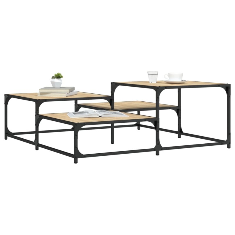 vidaXL Mesa de centro madera de ingeniería roble Sonoma 107x107x40 cm vidaXL Mesa de centro madera de ingeniería roble Sonoma 107x107x40 cm