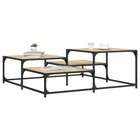 vidaXL Mesa de centro madera de ingeniería roble Sonoma 107x107x40 cm