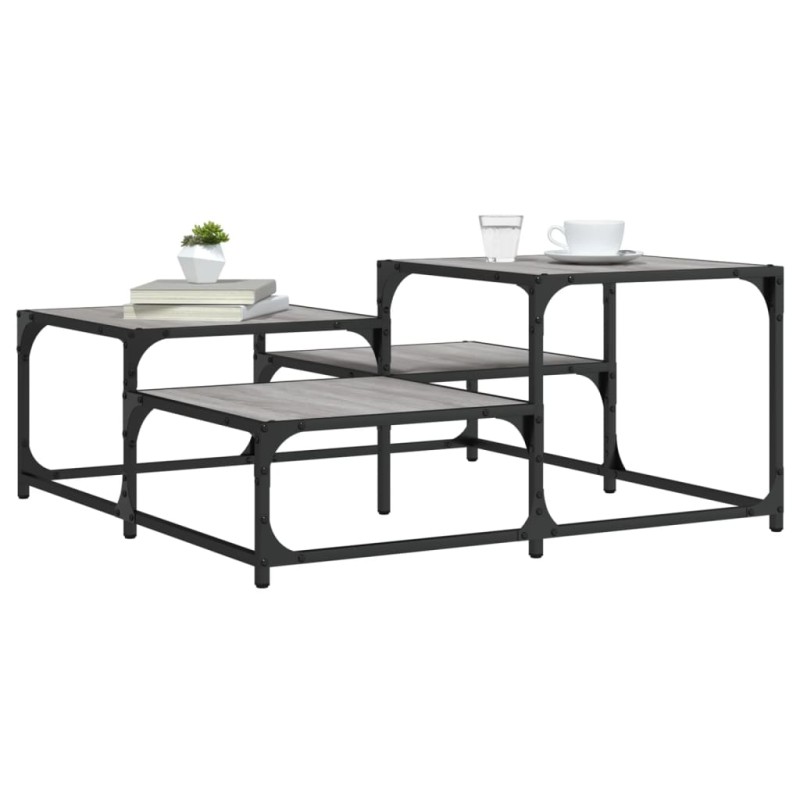 vidaXL Mesa de centro madera de ingeniería gris Sonoma 87,5x87,5x40 cm vidaXL Mesa de centro madera de ingeniería gris Sonoma 87,5x87,5x40 cm