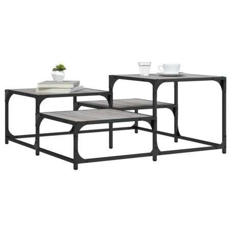 vidaXL Mesa de centro madera de ingeniería gris Sonoma 87,5x87,5x40 cm