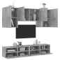 vidaXL Muebles de TV de pared 5 pzas madera ingeniería gris hormigón
