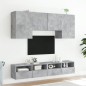 vidaXL Muebles de TV de pared 5 pzas madera ingeniería gris hormigón