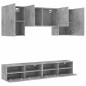 vidaXL Muebles de TV de pared 5 pzas madera ingeniería gris hormigón