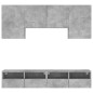 vidaXL Muebles de TV de pared 5 pzas madera ingeniería gris hormigón
