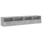 vidaXL Muebles de TV de pared 5 pzas madera ingeniería gris hormigón