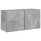 vidaXL Muebles de TV de pared 5 pzas madera ingeniería gris hormigón