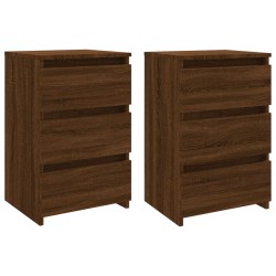vidaXL Mesitas de noche 2 uds contrachapado roble marrón 40x35x62,5 cm