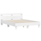 vidaXL Estructura cama con cabecero madera ingeniería blanco 140x190cm vidaXL Estructura cama con cabecero madera ingeniería blanco 140x190cm