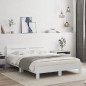 vidaXL Estructura cama con cabecero madera ingeniería blanco 140x190cm vidaXL Estructura cama con cabecero madera ingeniería blanco 140x190cm