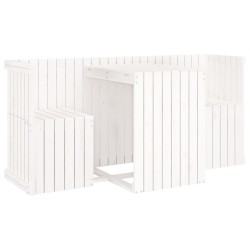 vidaXL Juego de balcón 2 plazas madera maciza de pino blanco