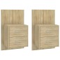 vidaXL Mesita de noche de pared 2 unidades color roble Sonoma vidaXL Mesita de noche de pared 2 unidades color roble Sonoma