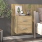 vidaXL Mesita de noche de pared 2 unidades color roble Sonoma vidaXL Mesita de noche de pared 2 unidades color roble Sonoma
