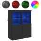 vidaXL Aparador con luces LED negro 81x37x100 cm vidaXL Aparador con luces LED negro 81x37x100 cm
