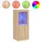 vidaXL Aparador con luces LED roble Sonoma 41x37x100 cm vidaXL Aparador con luces LED roble Sonoma 41x37x100 cm
