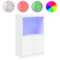 vidaXL Aparador con luces LED blanco 60,5x37x100 cm