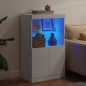 vidaXL Aparador con luces LED blanco 60,5x37x100 cm