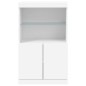 vidaXL Aparador con luces LED blanco 60,5x37x100 cm