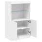 vidaXL Aparador con luces LED blanco 60,5x37x100 cm