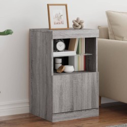 vidaXL Aparador con luces LED gris Sonoma 41x37x67 cm