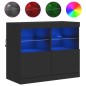 vidaXL Aparador con luces LED negro 81x37x67 cm vidaXL Aparador con luces LED negro 81x37x67 cm