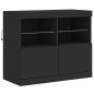 vidaXL Aparador con luces LED negro 81x37x67 cm vidaXL Aparador con luces LED negro 81x37x67 cm