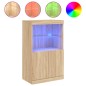 vidaXL Aparador con luces LED roble Sonoma 60,5x37x100 cm vidaXL Aparador con luces LED roble Sonoma 60,5x37x100 cm