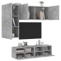 vidaXL Muebles de TV de pared 4 pzas madera ingeniería gris hormigón vidaXL Muebles de TV de pared 4 pzas madera ingeniería gris hormigón