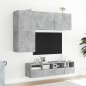vidaXL Muebles de TV de pared 4 pzas madera ingeniería gris hormigón vidaXL Muebles de TV de pared 4 pzas madera ingeniería gris hormigón