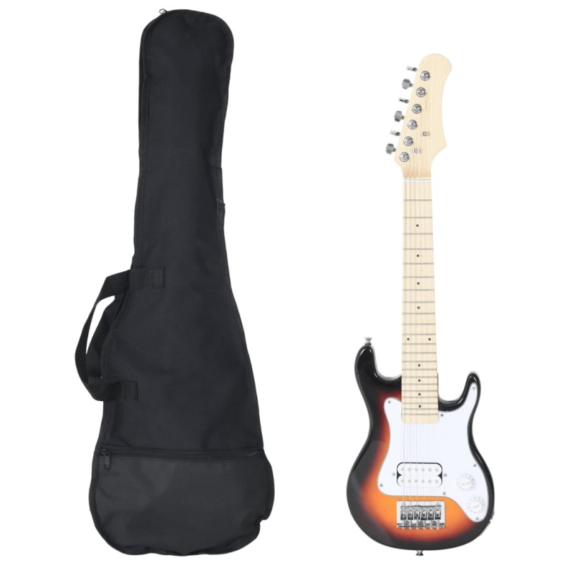 vidaXL Guitarra eléctrica para niños con funda marrón y blanco 3/4 30" vidaXL Guitarra eléctrica para niños con funda marrón y blanco 3/4 30"