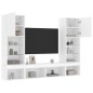 vidaXL Muebles de TV de pared con LED 5 pzas madera ingeniería blanco