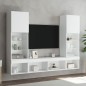 vidaXL Muebles de TV de pared con LED 5 pzas madera ingeniería blanco