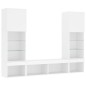 vidaXL Muebles de TV de pared con LED 5 pzas madera ingeniería blanco