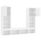 vidaXL Muebles de TV de pared con LED 5 pzas madera ingeniería blanco