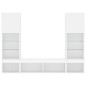 vidaXL Muebles de TV de pared con LED 5 pzas madera ingeniería blanco