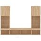 vidaXL Muebles TV pared con LED 5 pzas madera ingeniería roble Sonoma