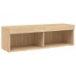 vidaXL Muebles TV pared con LED 5 pzas madera ingeniería roble Sonoma