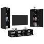 vidaXL Muebles de TV de pared 5 piezas madera de ingeniería negro vidaXL Muebles de TV de pared 5 piezas madera de ingeniería negro