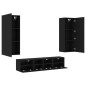 vidaXL Muebles de TV de pared 5 piezas madera de ingeniería negro vidaXL Muebles de TV de pared 5 piezas madera de ingeniería negro