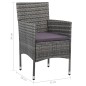 vidaXL Juego de comedor para jardín de 5 piezas gris vidaXL Juego de comedor para jardín de 5 piezas gris