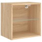 vidaXL Muebles TV pared con LED 5 pzas madera ingeniería roble Sonoma vidaXL Muebles TV pared con LED 5 pzas madera ingeniería roble Sonoma