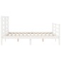 vidaXL Estructura de cama con cabecero madera maciza blanco 140x190 cm vidaXL Estructura de cama con cabecero madera maciza blanco 140x190 cm