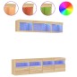 vidaXL Muebles TV pared con LED 5 pzas madera ingeniería roble Sonoma